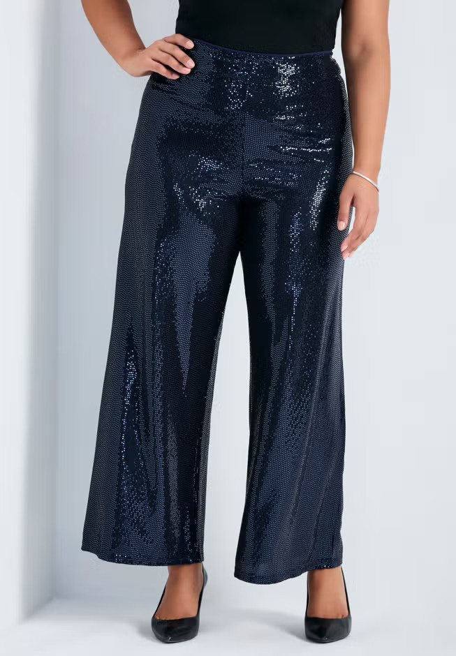 Glitz Sequin Wide Leg Pant | Avenue