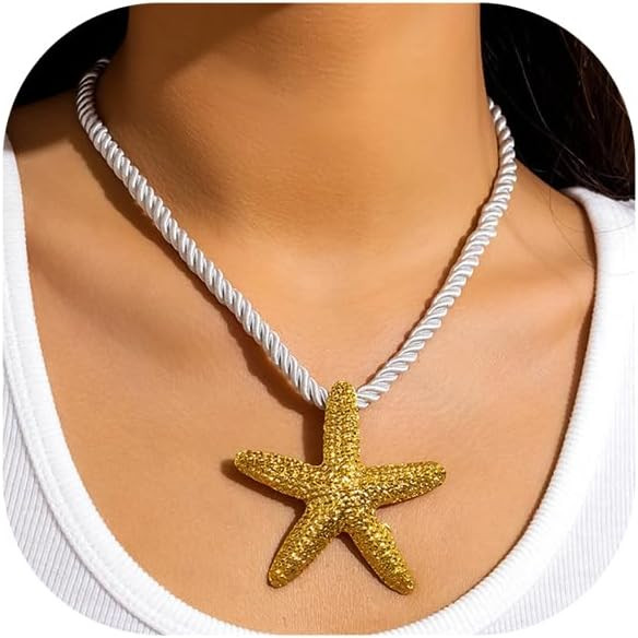 Choistily Starfish Necklace for Women Gold Starfish Necklace Seashell Necklaces Beach Necklaces | Amazon (US)