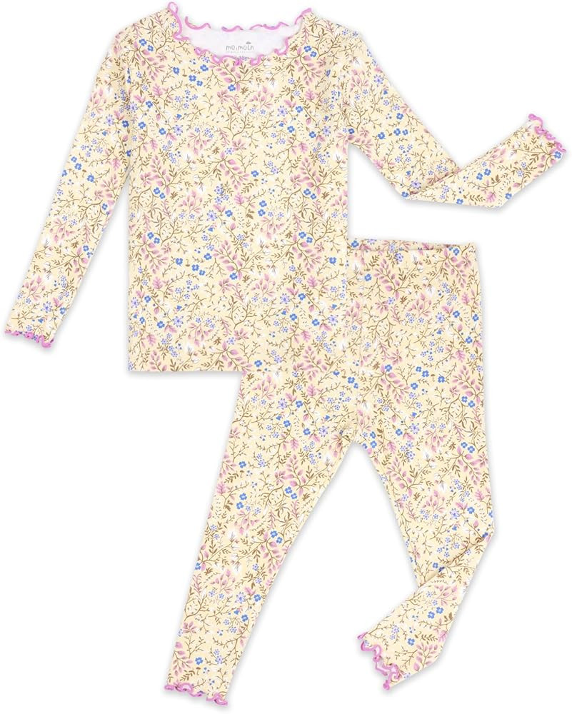 moimoln 6M-8Y Baby & Toddler Girl Floral Pajamas Soft Modal Cotton Breathable Snug-Fit Long Sleev... | Amazon (US)