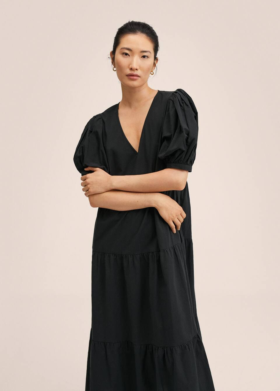 Puffed sleeves cotton dress | MANGO (UK)