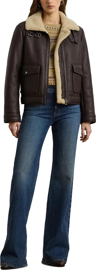 Faux Leather & Faux Shearling Bomber Jacket | Nordstrom