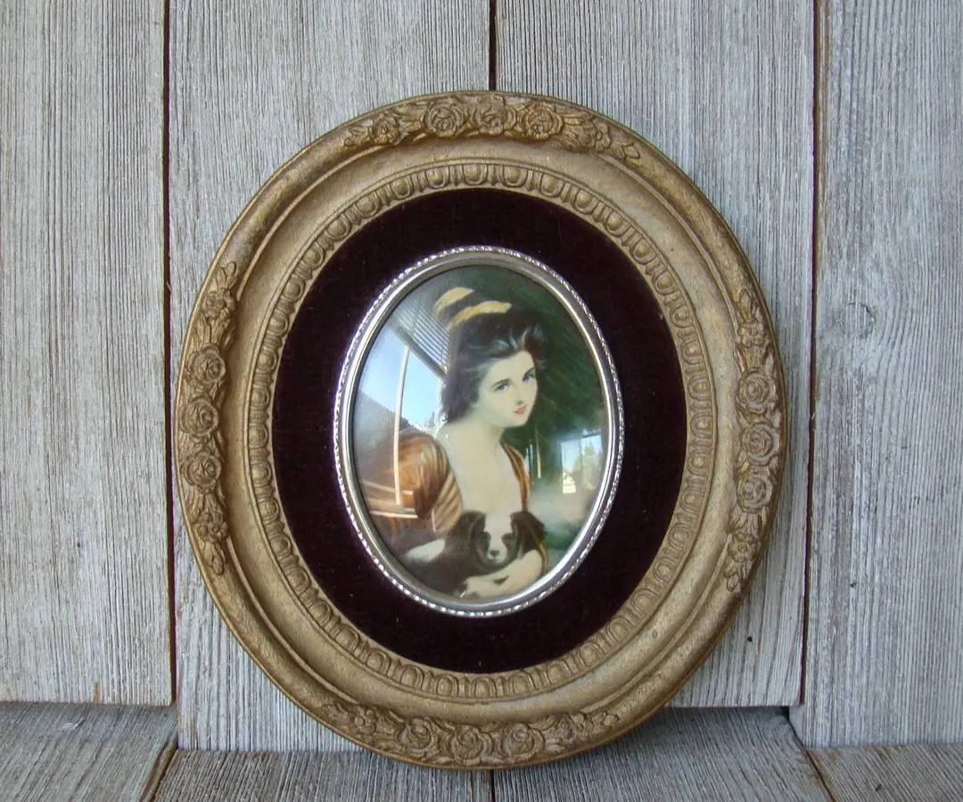 Vintage Gold Framed Lady Hamilton by George Romney A Cameo Creation | Etsy (US)