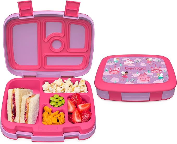 Bentgo® Kids Prints Leak-Proof, 5-Compartment Bento-Style Kids Lunch Box - Ideal Portion Sizes f... | Amazon (US)