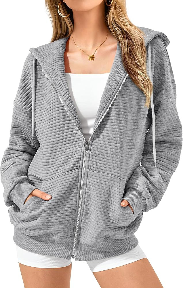 BTFBM Zip Up Hoodie Women Long Sleeve Sweatshirts Fall Outfits 2024 Oversized Hoodies Casual Fash... | Amazon (US)