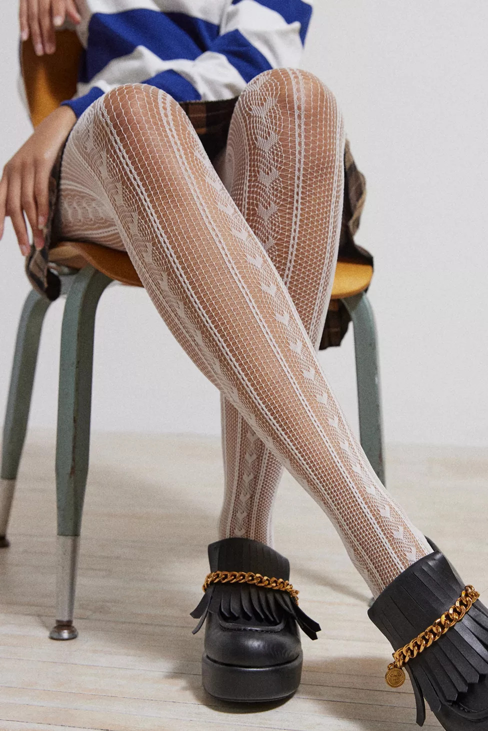 UO Heart Pointelle Tights | Urban Outfitters (US and RoW)