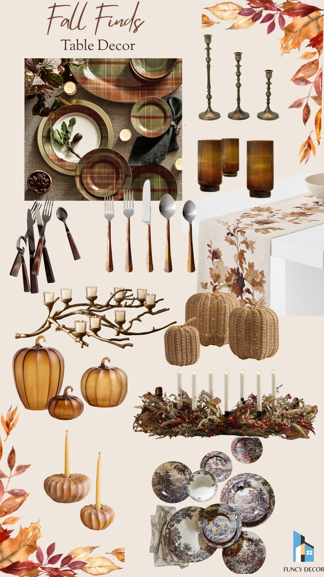 Set a stunning Fall and Thanksgiving table with these beautiful dishes, silverware, table centerpieces and decor.

#LTKSeasonal #LTKHome