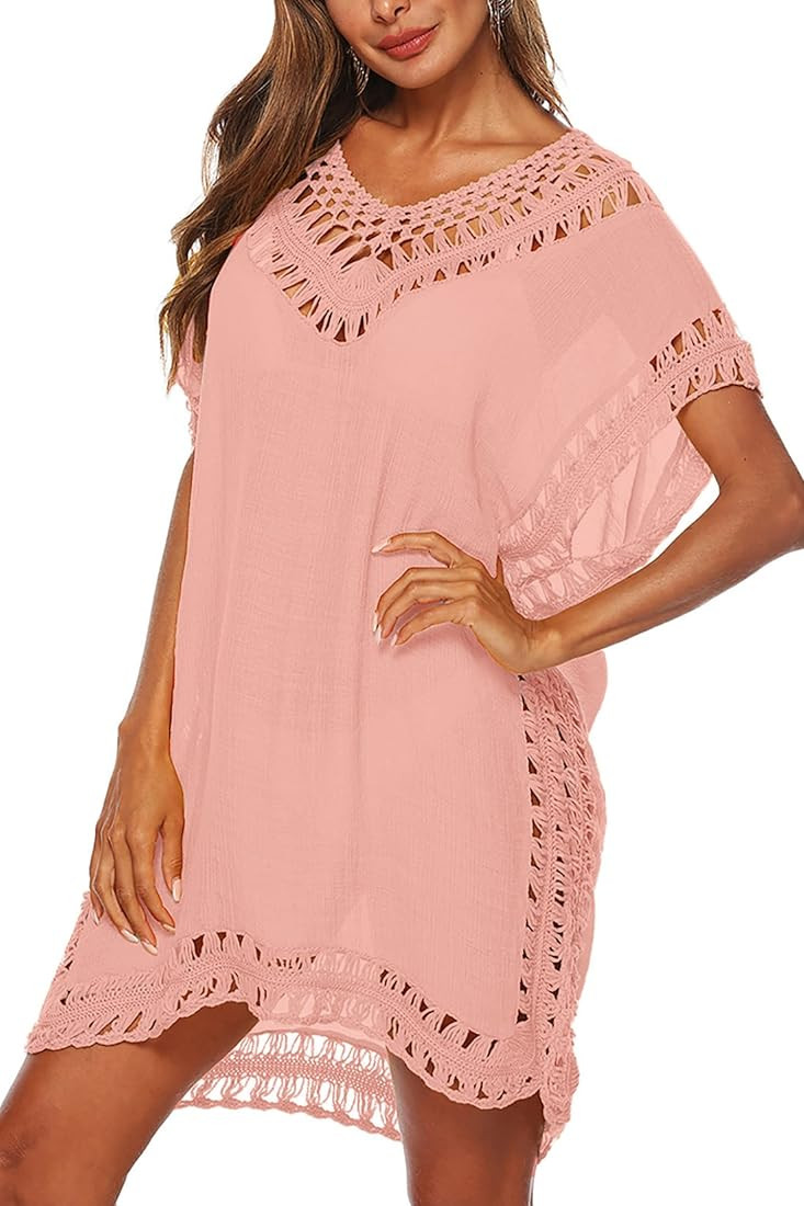 Adisputent Womens Swimsuits Cover Ups Crochet Chiffon Beach Cover Bathing Suit Bikini Wear Coveru... | Amazon (US)