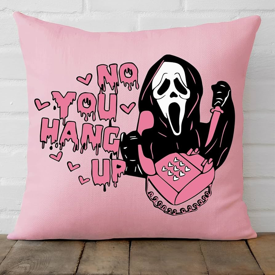 Funny No You Hang Up First Pink Horror Ghost Design Throw Pillow Cover Pillow Case Valentine's Da... | Amazon (CA)