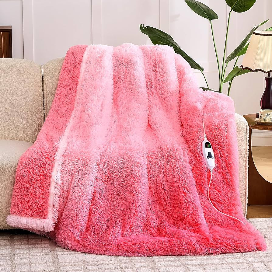 Heated Electric Blanket Heating Throw,Warm Winter Christmas Birthday Gifts for Her Women Grandma ... | Amazon (US)