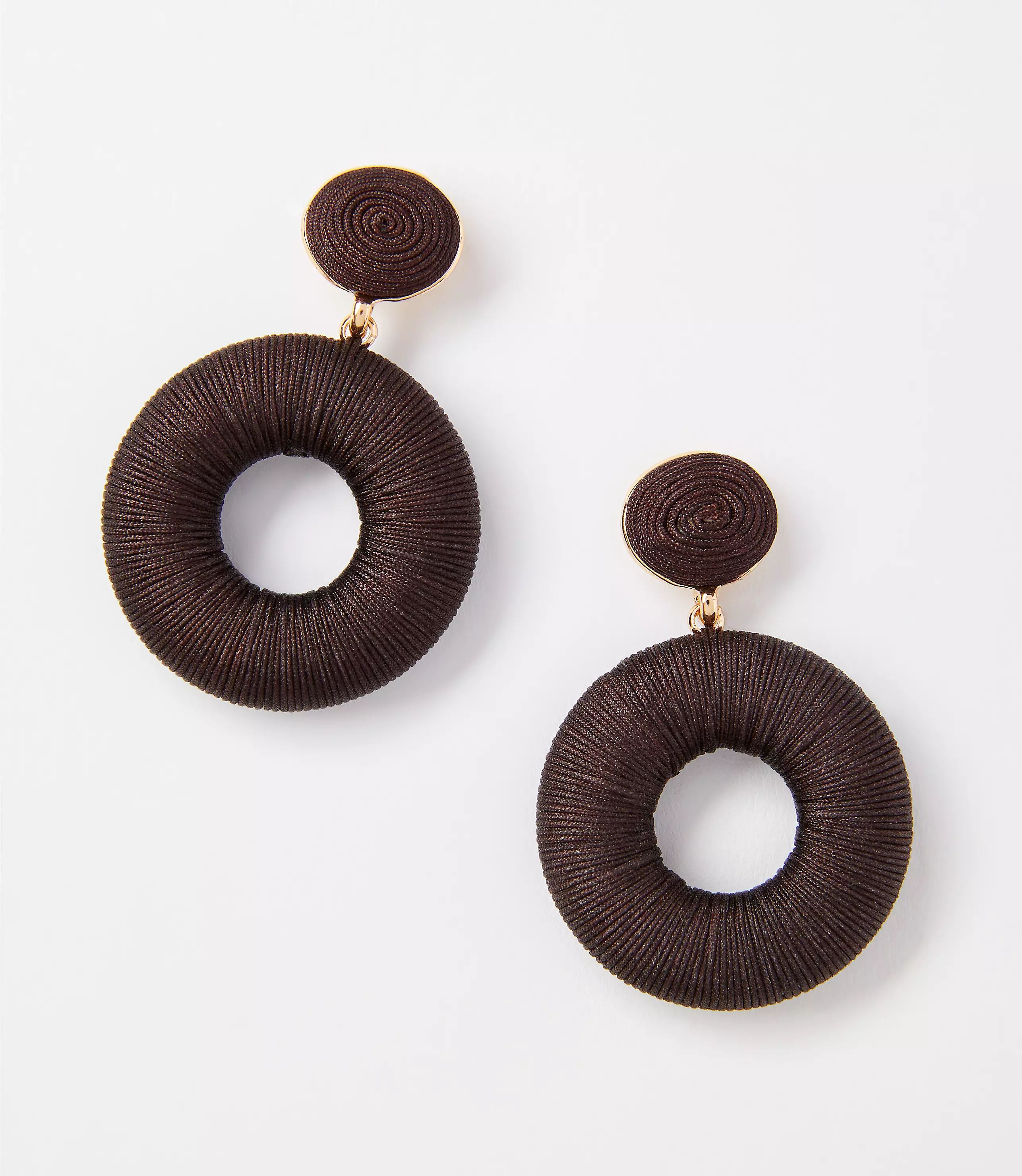 Fabric Wrapped Circle Drop Earrings | LOFT