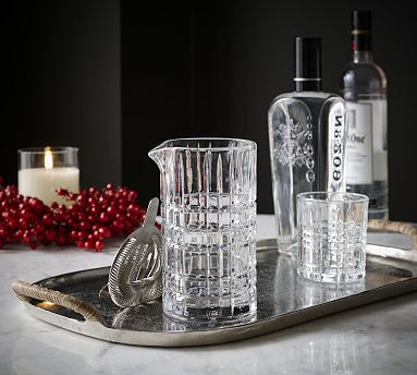 Stewart Plaid Cocktail Mixing Glass with Strainer | Pottery Barn (US)