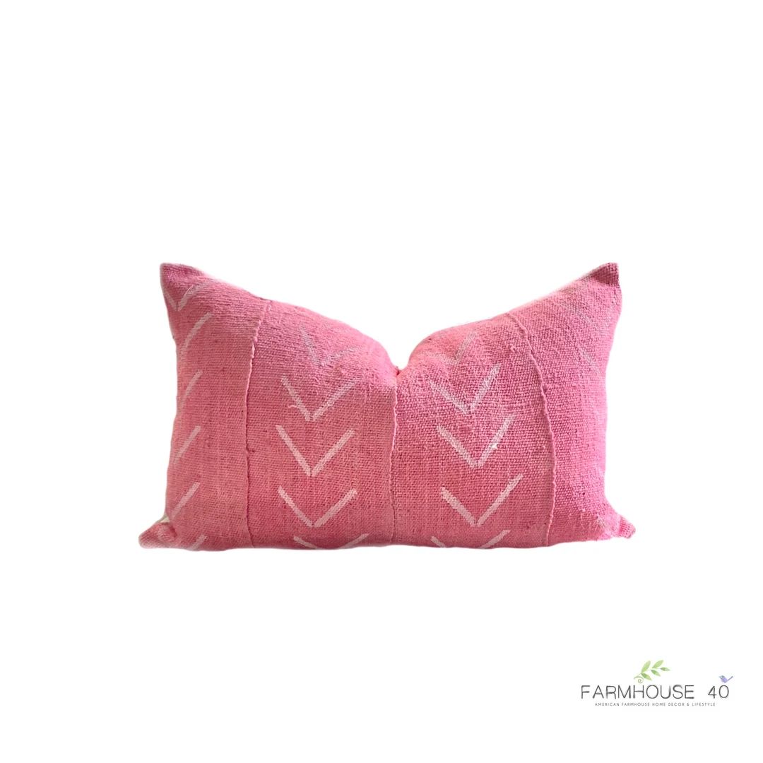 THE PINK KAYLE Authentic African Mudcloth Lumbar Pillow Cover - Etsy | Etsy (US)
