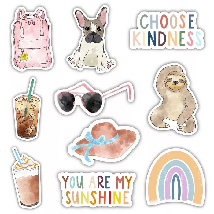 Big Moods Watercolor VSCO Girl Aesthetic Sticker Pack 10pc | Target