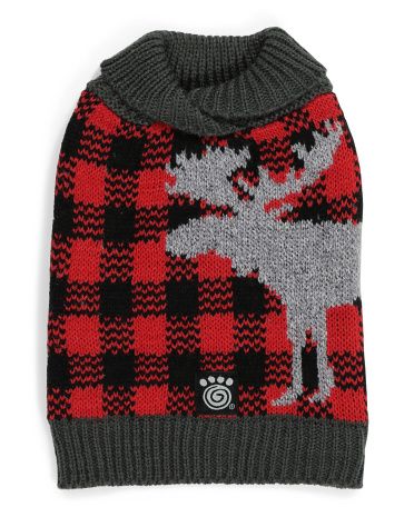 Buffalo Check Moose Pet Sweater | TJ Maxx