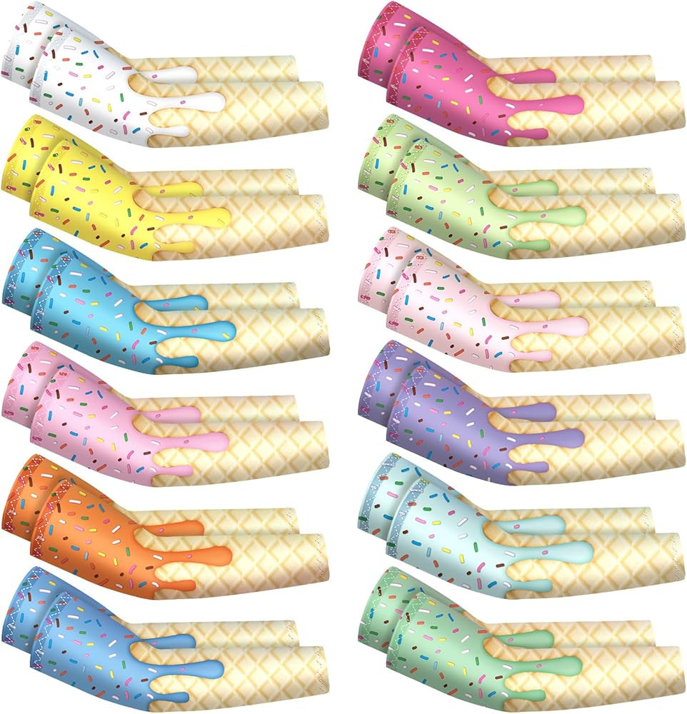 Newcotte 12 Pairs Arm Sleeves for Kids Compression Football Baseball Arm Sleeve Youth UV Protecti... | Amazon (US)