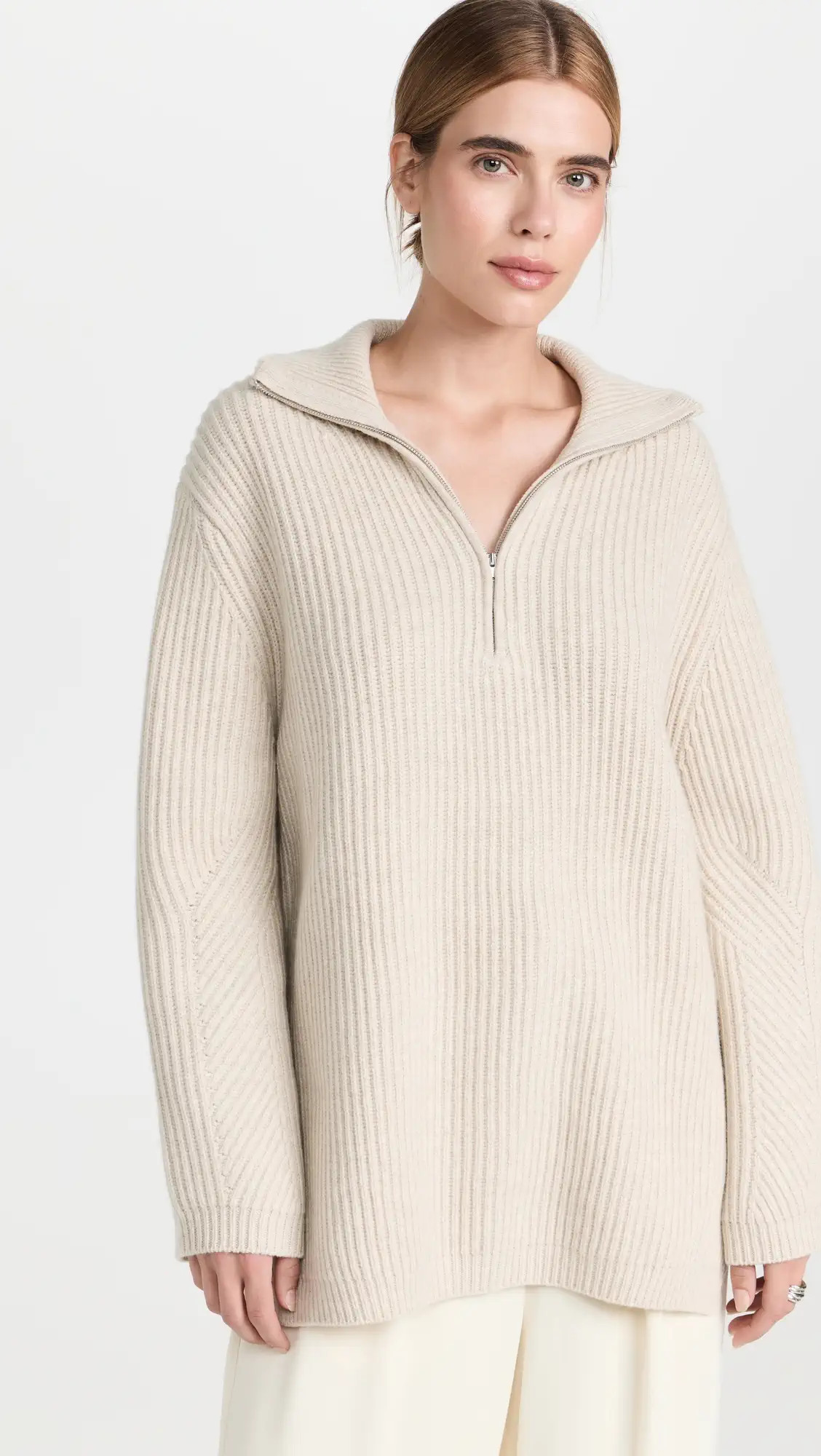 White + Warren Lofty Blend Zip Collar Tunic | Shopbop | Shopbop