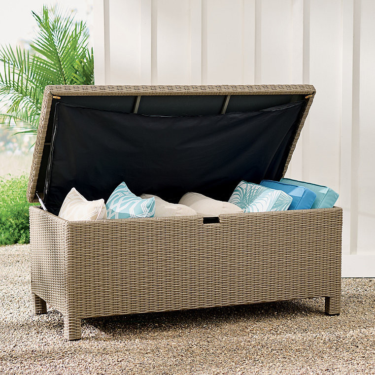 Portland Woven Outdoor Storage Chest - Grandin Road | Grandin Road