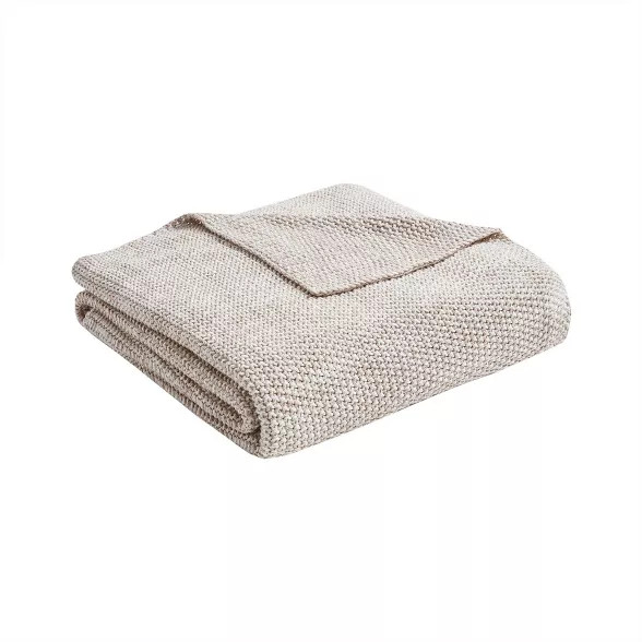 50" x 60" Coe Cotton Knit Throw Natural | Target