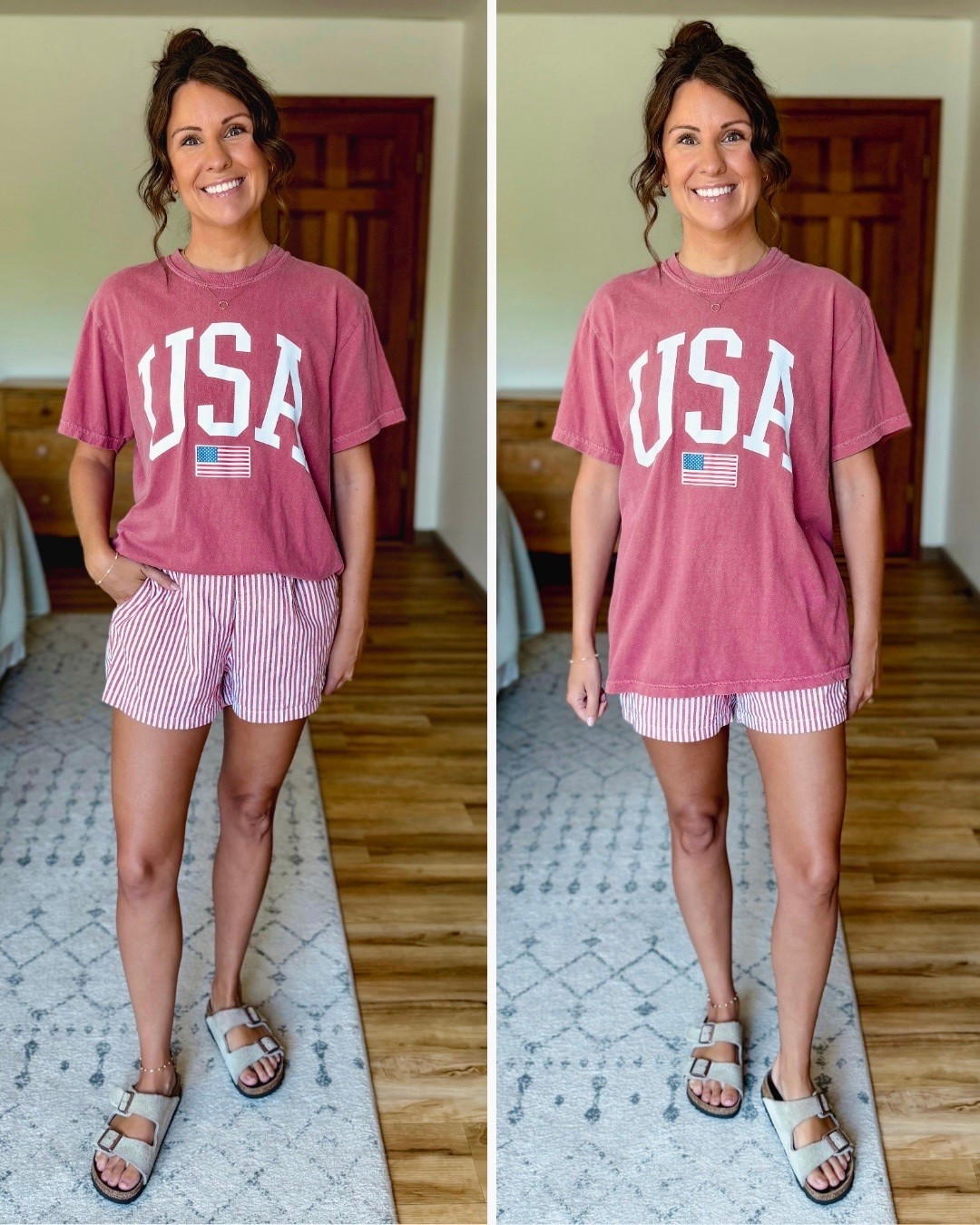 small in my tee (I’ve had mine for years from Etsy—also linked an identical one from Amazon.) my boxer shorts are size small (I also own in other colors in xs—I like that fit too.) my sandals are size 36.

#LTKPetite #LTKSeasonal #LTKootd