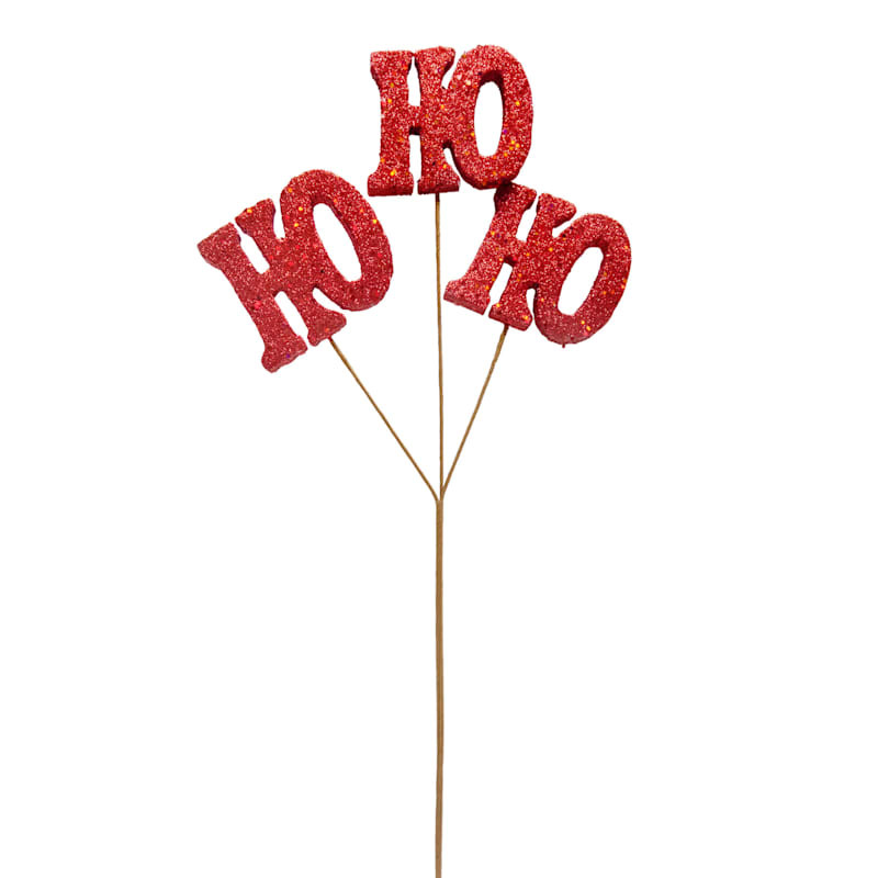 Classic Christmas Red Ho Ho Ho Pick Ornament, 20" | At Home