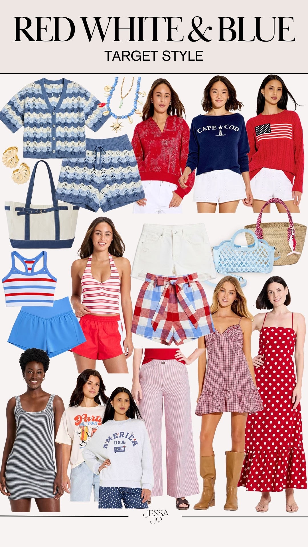 Red white and blue fashion. MDW style. 4th of July style. Target finds. Target fashion. Target new arrivals. Target American flag sweater. Target red white blue style. 

#LTKSeasonal #LTKgrwm #LTKootd