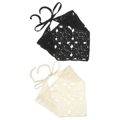 Unique Bargains Halloween Christmas Floral Crochet Bandanas Crochet Head Scarf 2 Pcs | Target