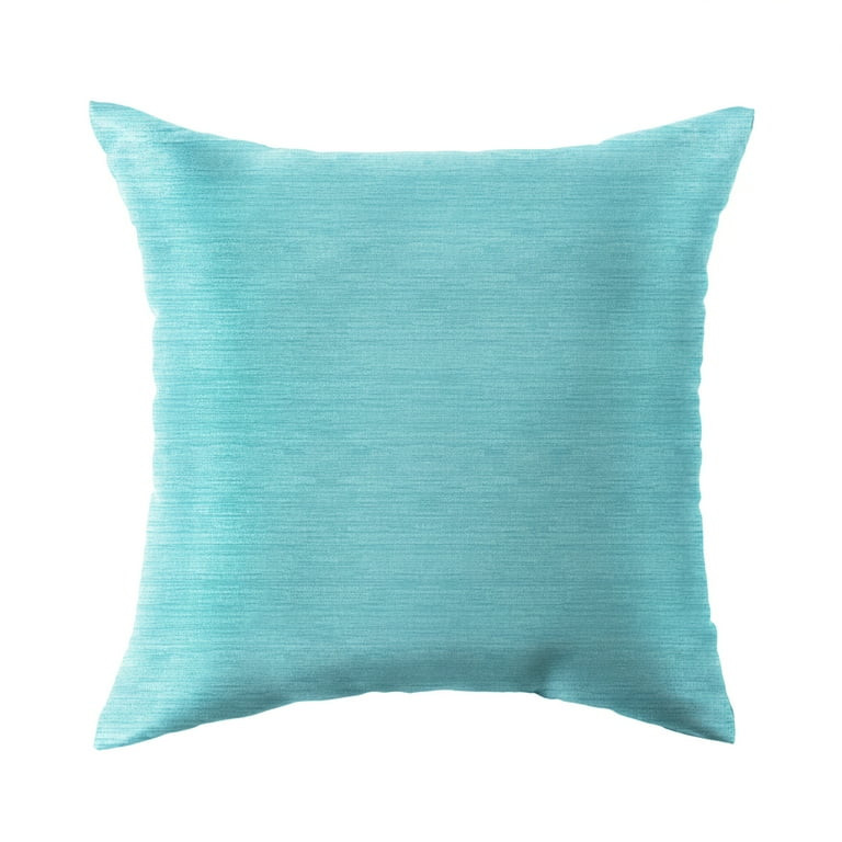 Mainstays 16 in x 16 in Solid Aqua Texture Outdoor Pillow, Aqua Blue | Walmart (US)
