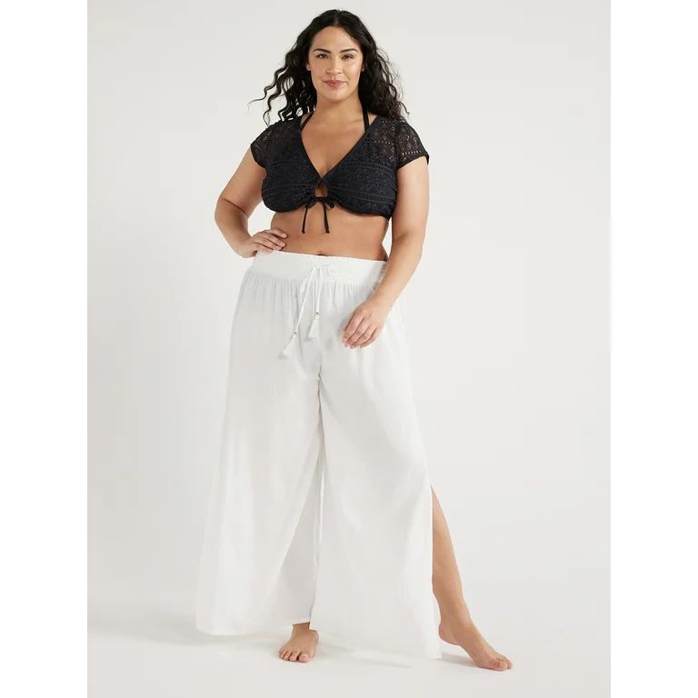 Time and Tru Women's and Women's Plus Smocked Coverup Pants, Sizes S-3X - Walmart.com | Walmart (US)