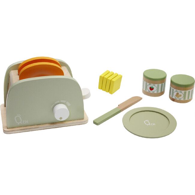 Little Chef Frankfurt Wooden Mixer Set with Accessories, Natural/Green | Maisonette