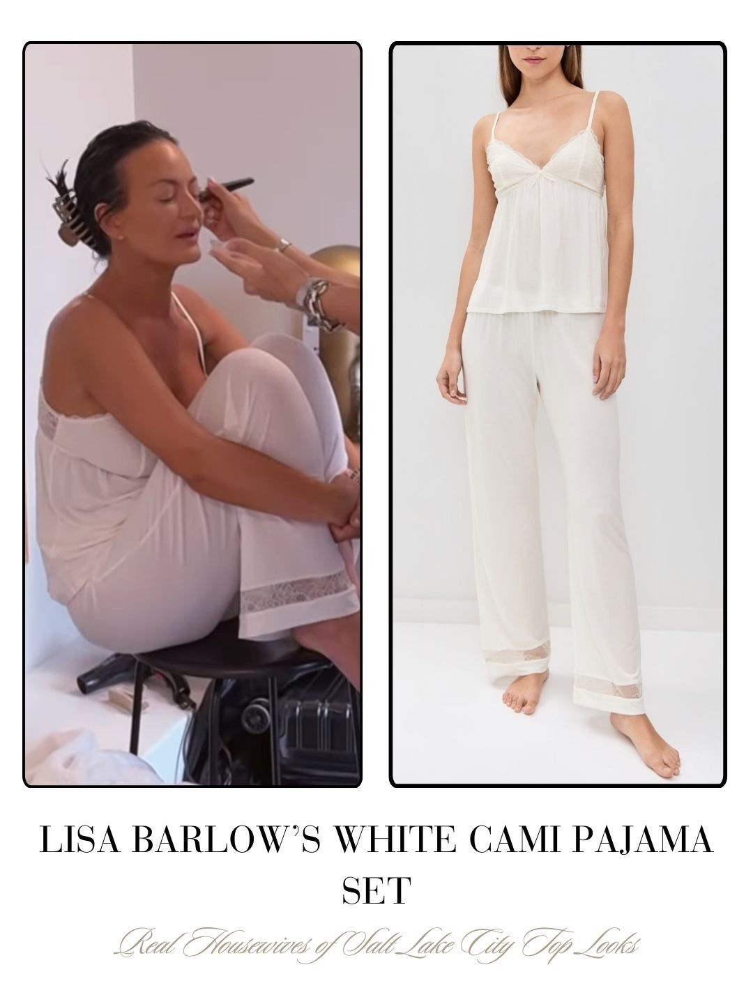 Lisa Barlow’s White Cami Pajama Set 