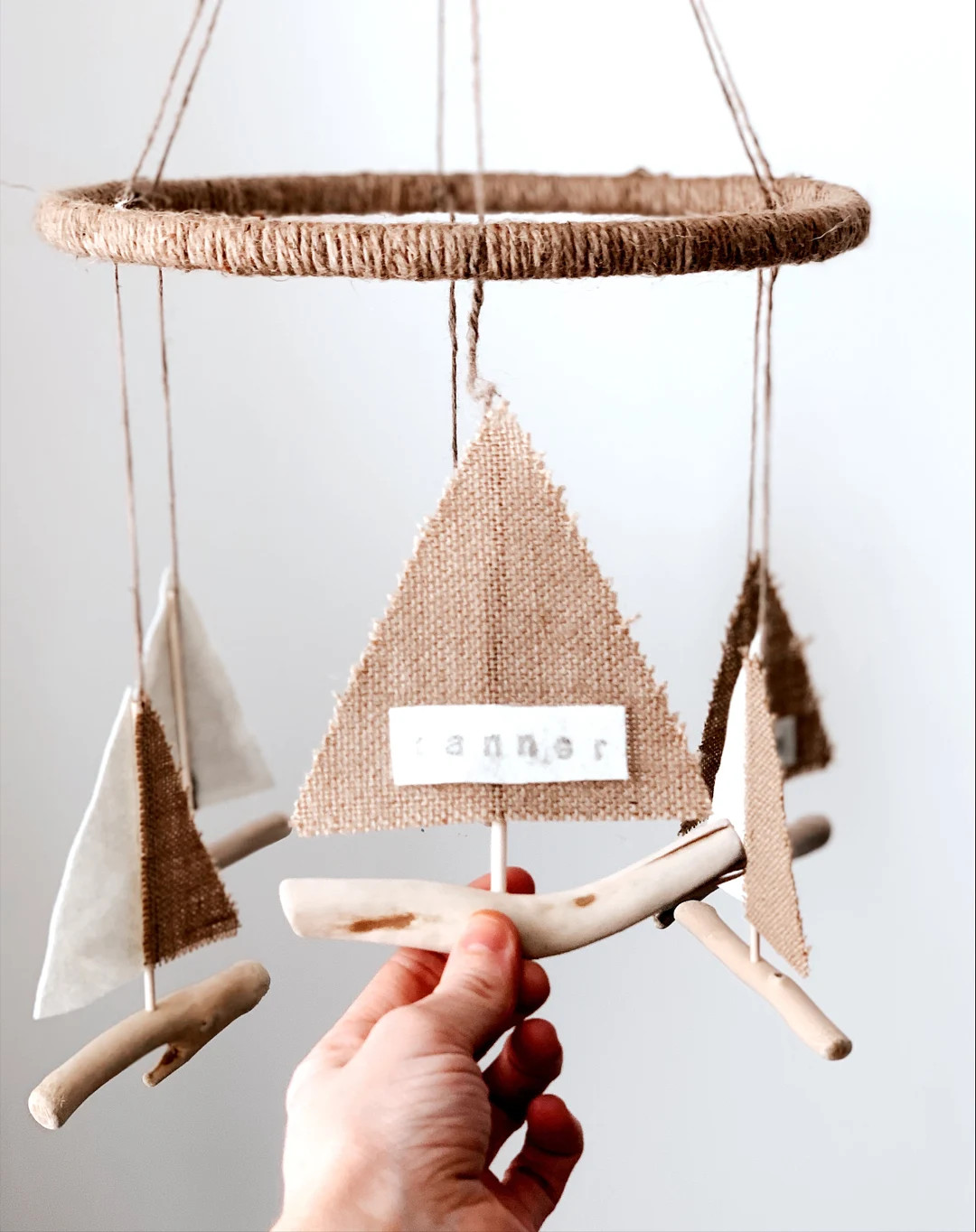 Weathered, driftwood sailboat mobile, baby boy nursery decor, baby boy mobile, nautical nursery, ... | Etsy (US)