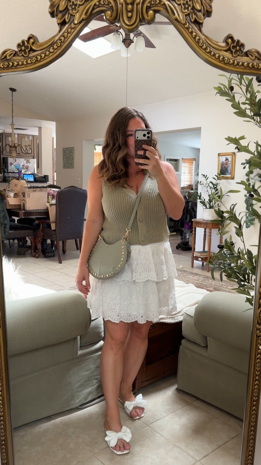 Mom ootd!!! Heading to the mall to
Window shop in this cutie outfit.

Love that this vest is so versatile for spring summer and fall depending on what you pair it with and this skirt is absolutely adorable for spring and summer. So feminine and sweet.

#LTKootd #LTKmomlife #LTKMidsize