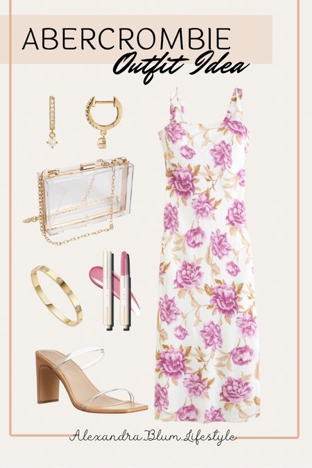 I’m in love with this floral pink and white dress from Abercrombie! Perfect easter dress, wedding guest dress, and vacation dresses! Amazon accessories with clear heals, clear crossbody small purse, gold bangle, and gold hoop earrings! 

#LTKwedding #LTKfindsunder100 #LTKparties