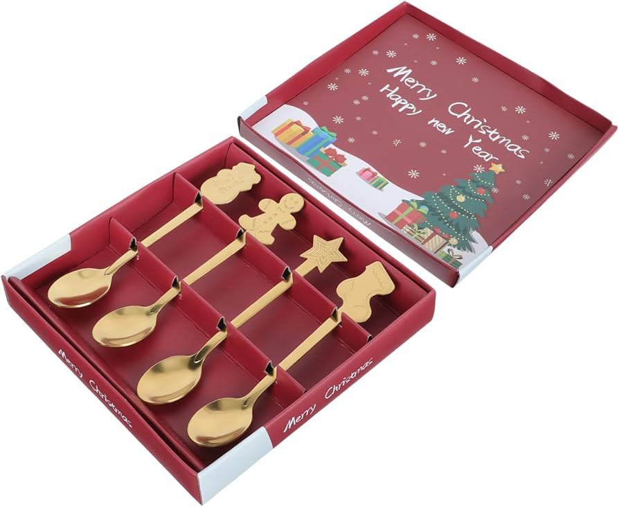MAGICLULU 1 Set Christmas Dessert Spoon Handle Gingerbread Spoon Dinner Spoon Coffee Spoons Kid S... | Amazon (US)
