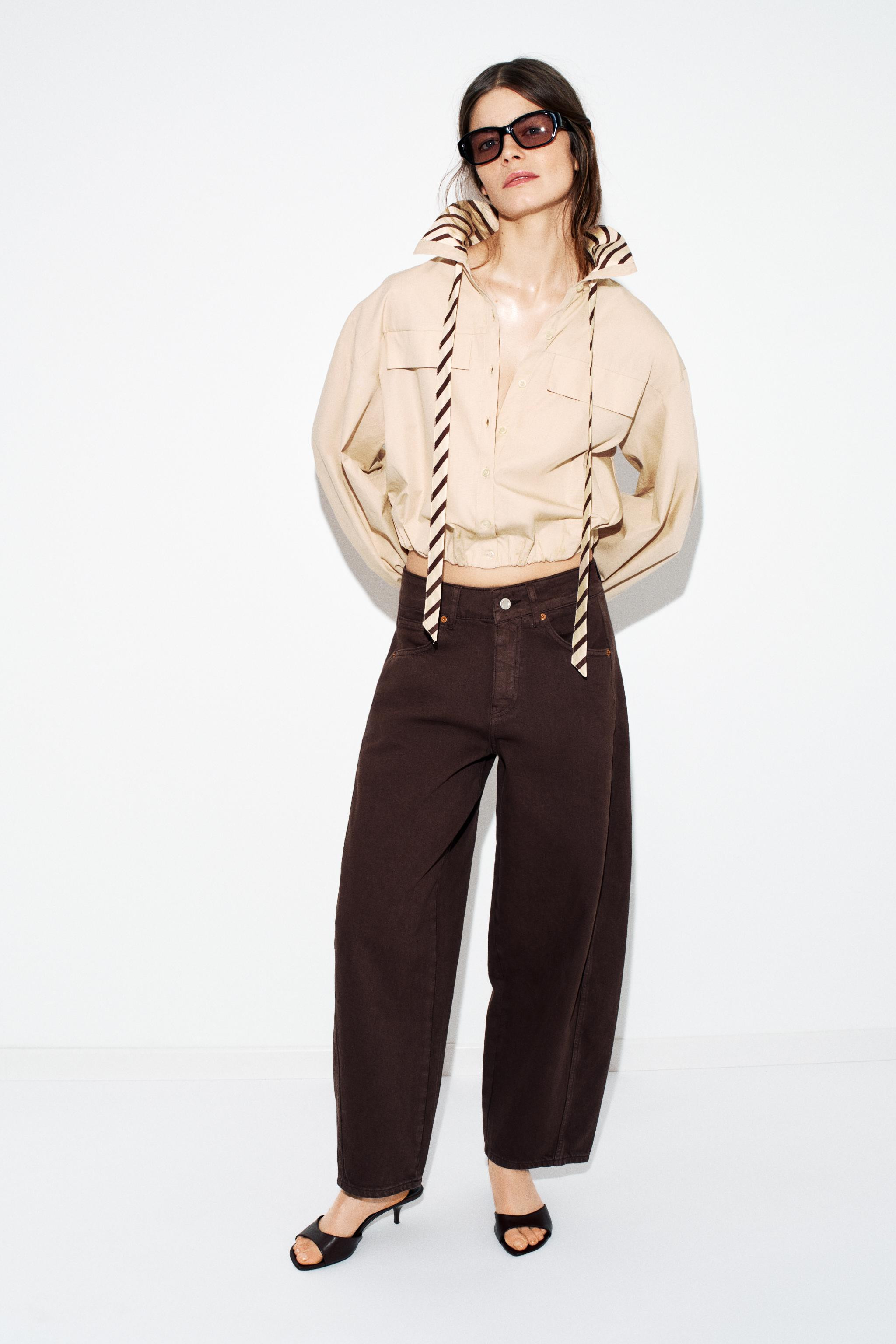 Z1975 BARREL ANKLE-LENGTH MID-WAIST JEANS | Zara UK