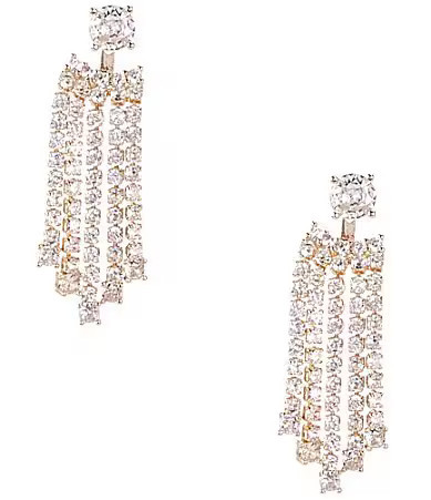 Cezanne Crystal CZ Stud Multi Rhinestone Chandelier Earrings - Gold/CZ | Dillard's