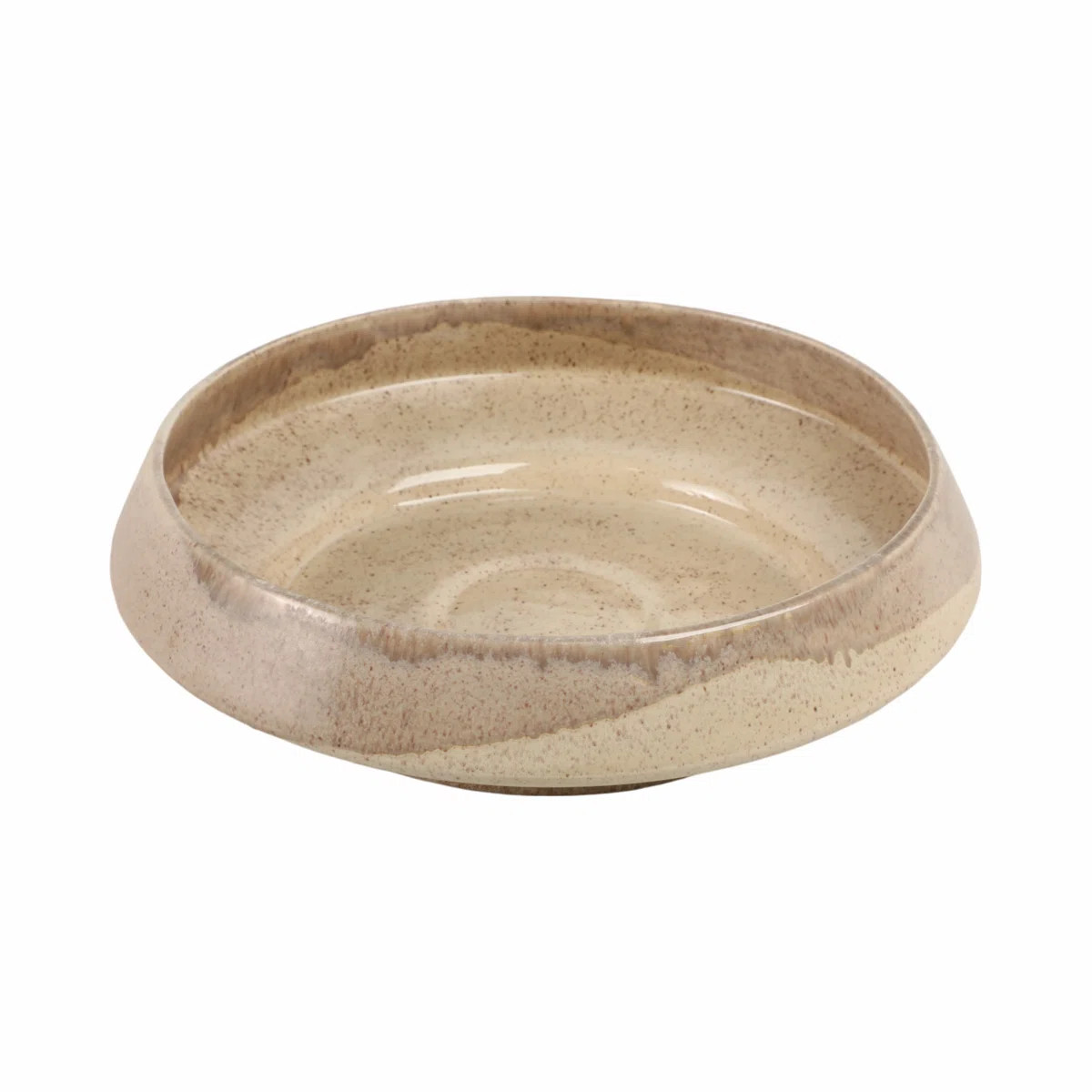 Decorative Round Glazed Pottery Bowl for Dining Room - Modern Accent Bowl Finish for Entryway Tab... | Wayfair North America