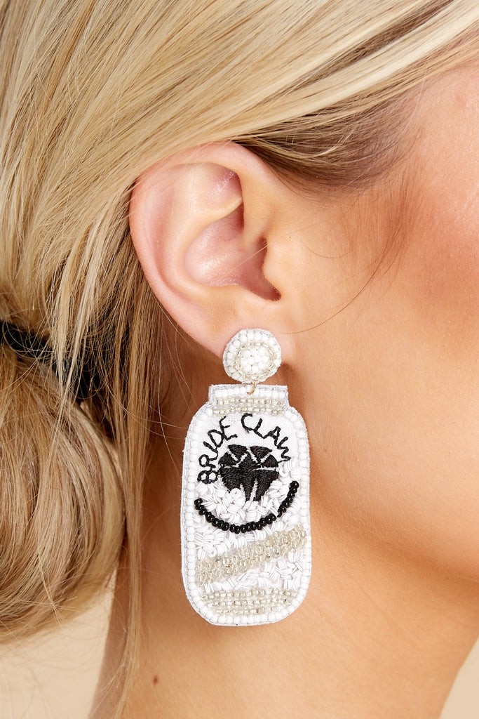 Marry Me Silver Beaded Earrings | Red Dress 