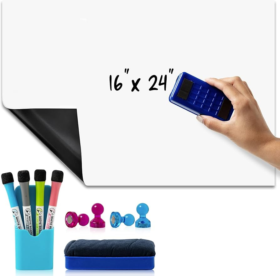 Amazon.com : Self-Adhesive Magnetic Dry Erase Whiteboard Paper 16" x 24", Peel and Stick Whiteboa... | Amazon (US)