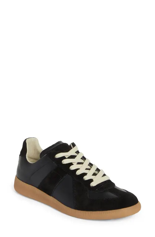 Maison Margiela Replica Low Top Sneaker in Black/black H6851 at Nordstrom, Size 47 | Nordstrom