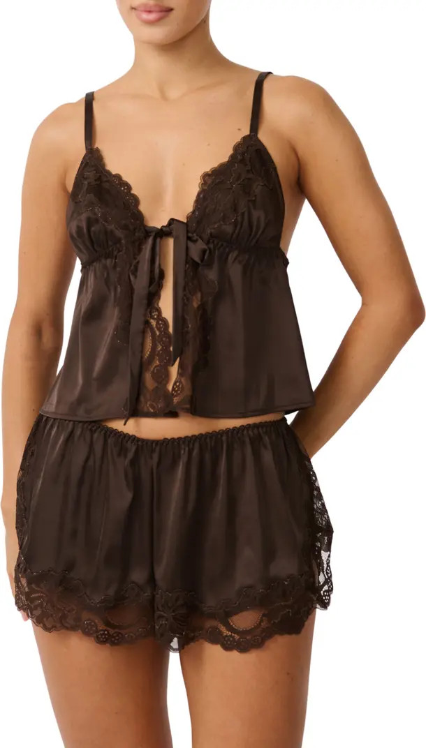 Madeline Tie Front Satin Camisole | Nordstrom