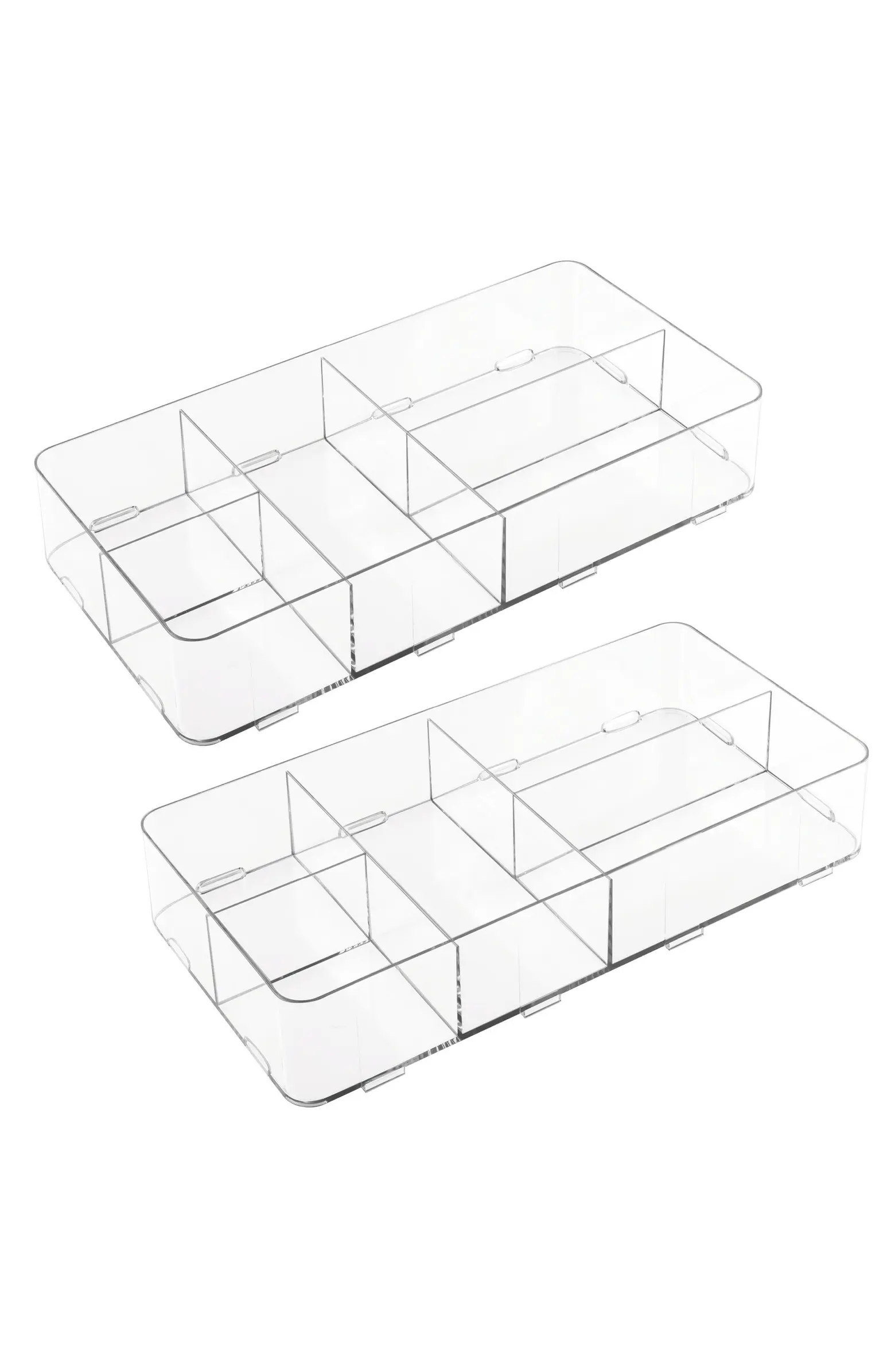 Clarity Interlocking 5-Section Drawer Organizer - Clear - Set of 2 | Nordstrom