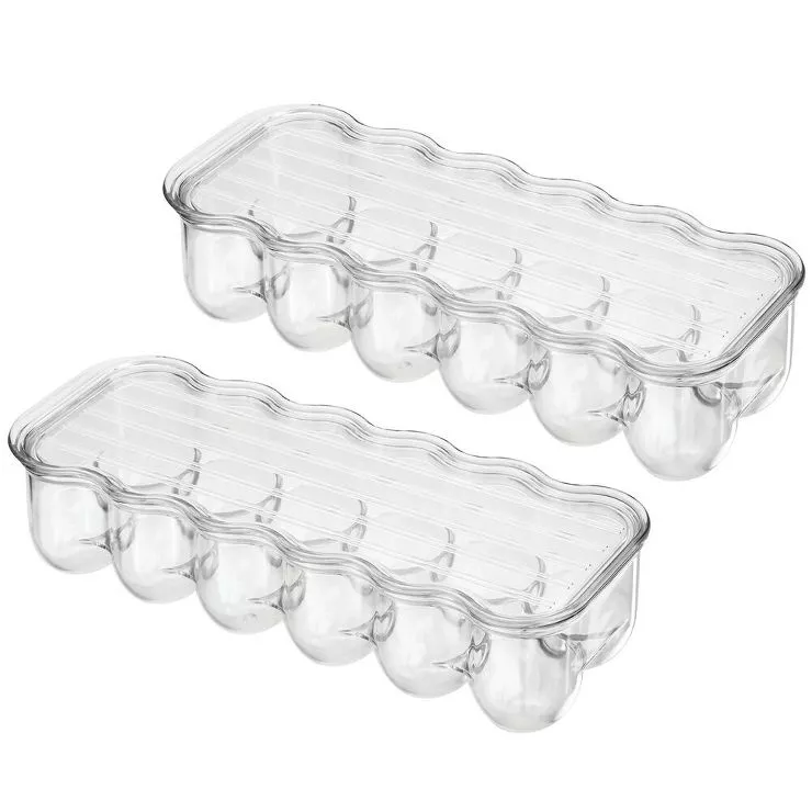 Egg Storage Container for Refrigerator, Vtopmart 2 PACK Egg Holder,  Stackable Tray Holds 14 Eggs