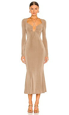 MISHA Engracia Dress in Khaki from Revolve.com | Revolve Clothing (Global)