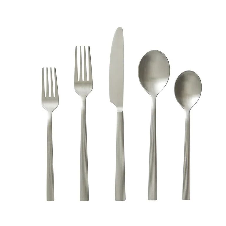 Better Homes & Gardens River 20-Piece Satin Stainless Steel Flatware Set (Service for 4) | Walmart (US)