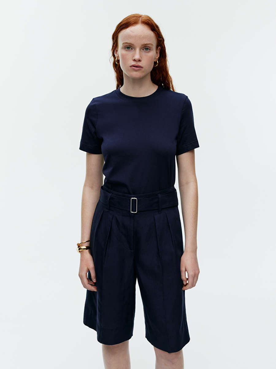 Crew-Neck T-shirt - Dark Blue - ARKET WW | ARKET (US&UK)