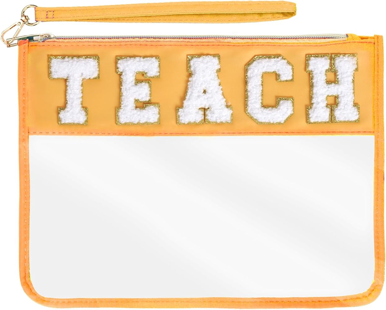 Chenille Letter Bag, Nylon Clear Cosmetic Bag with Zipper, Makeup Travel Pouch for Women Girls Gi... | Amazon (US)