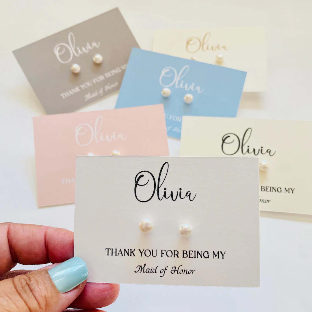 Tie the Knot Bridesmaid Earrings | Bridesmaid Gift | Knot Pearl Earrings | Bridesmaid Accessories... | Etsy (US)