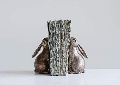 Creative Co-Op Bronze Resin Bunny Shaped (Set of 2 Pieces) Bookends, 2 Count | Amazon (US)