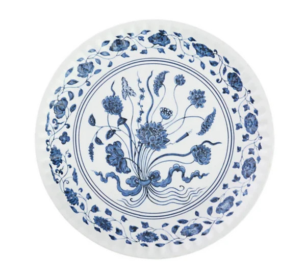 Blue Botanical Melamine Plate | The Avenue